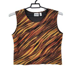 Women's Chico's Design Sleeveless Top Shirt Multicolor Striped Size 3